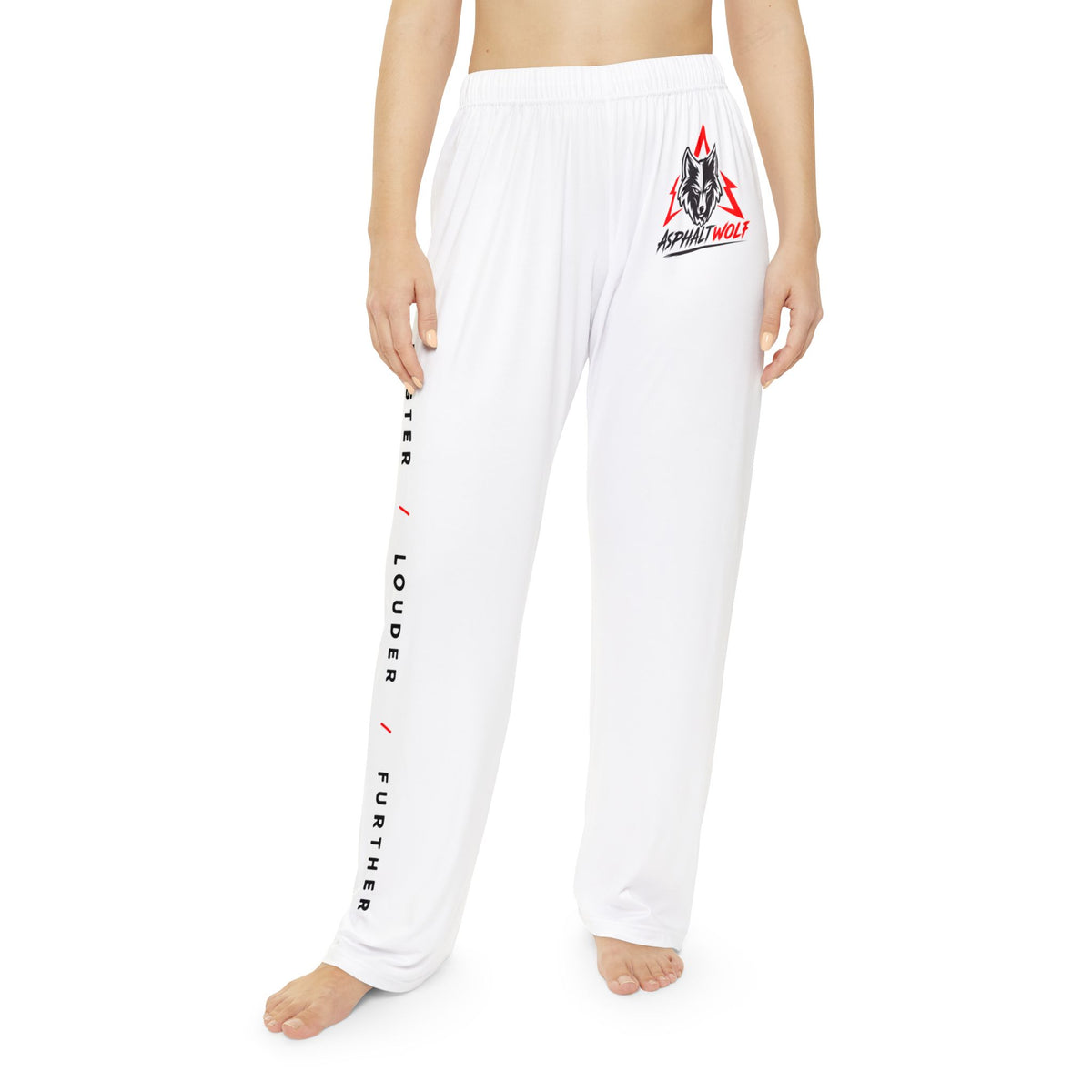 Pyjamahose Faster Louder Further Weiß – Bild 1