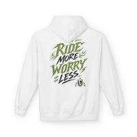 Ride More Worry Less Hoodie Weiß – Bild 2