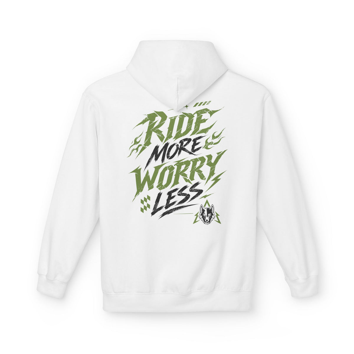 Ride More Worry Less Hoodie Weiß – Bild 2