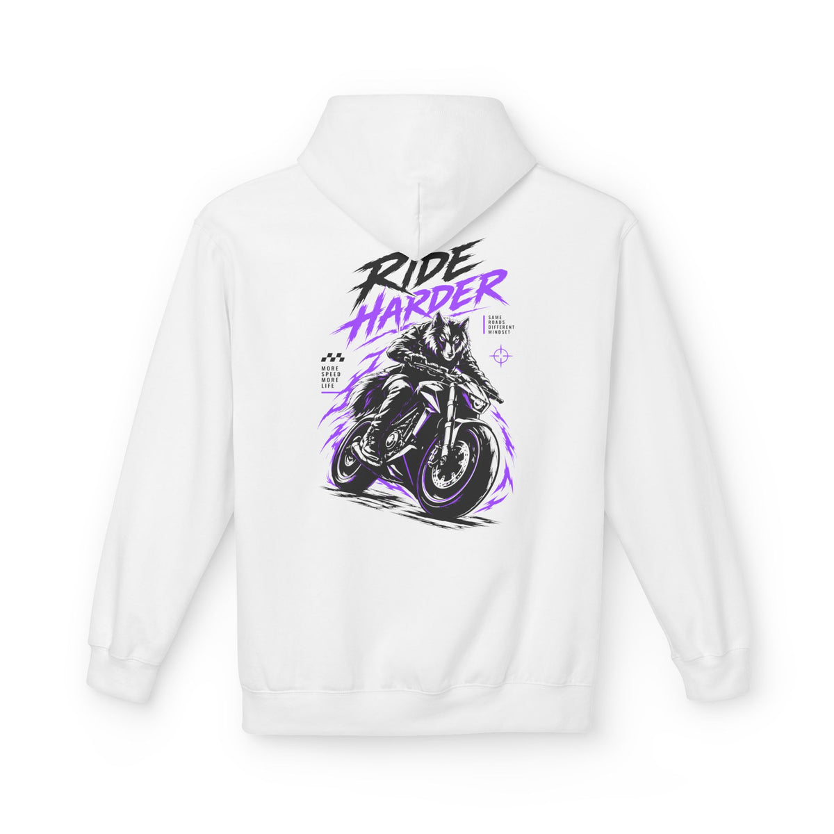 Ride Harder Hoodie Weiß – Bild 2