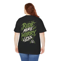 Ride More Worry Less T-Shirt Schwarz – Bild 9