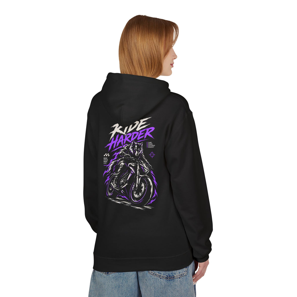 Ride Harder Hoodie Schwarz – Bild 4